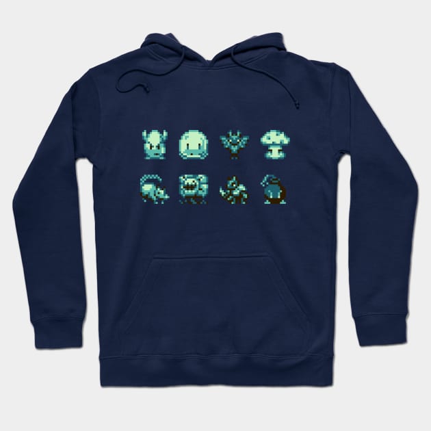 8-Bit Monsters Hoodie by Kerrielake